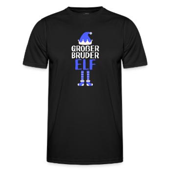 Großer Bruder Elf Grosser Bruder Geschenk - Männer Funktions-T-Shirt - Schwarz - Vorne - AI Model Male 178 dark (178cm)