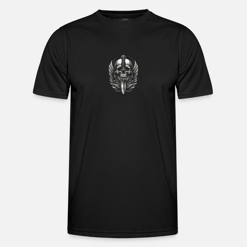 Winged Victory: Skull Crowned with Dagger Men's Functional T-Shirt