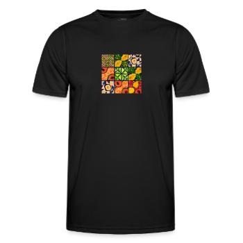 Mosaïque de fruits tropicaux - T-shirt sport Homme - noir - Devant - AI Model Male 178 dark (178cm)