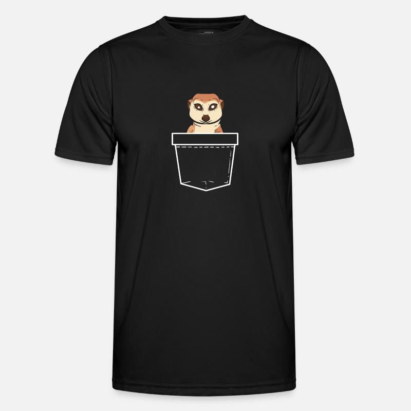 Erdmännchen - Männer Funktions-T-Shirt - Schwarz