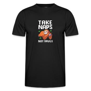 Drogenfrei Sucht Süchtig - Männer Funktions-T-Shirt - Schwarz - Vorne - AI Model Male 178 dark (178cm)