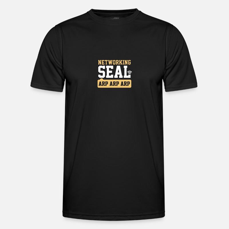 Networking Seal for IT Tech Job System Network Men's Functional T-Shirt