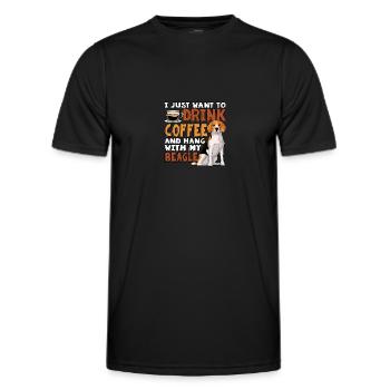 I Just Want To Drink Coffee And Hang With My - Men's Functional T-Shirt - black - Front - AI Model Male 178 dark (178cm)