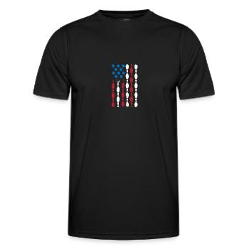Bowling Amerikanische Flagge Bowlingsport - Männer Funktions-T-Shirt - Schwarz - Vorne - AI Model Male 178 dark (178cm)