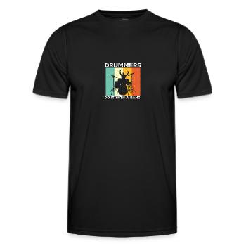 Drummers Do It With A Bang For Drummers - Men's Functional T-Shirt - black - Front - AI Model Male 178 dark (178cm)