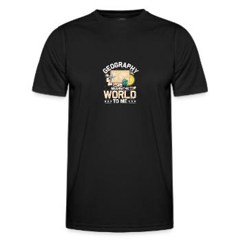 Geography Means The World To Me Geographie - Men's Functional T-Shirt - black - Front - AI Model Male 178 dark (178cm)