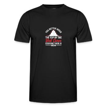 You Better Avoid The Top Of The Bell Curve - Männer Funktions-T-Shirt - Schwarz - Vorne - AI Model Male 178 dark (178cm)