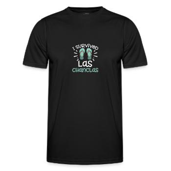 I Survived Las Chanclas Flip Flop - Men's Functional T-Shirt - black - Front - AI Model Male 178 dark (178cm)