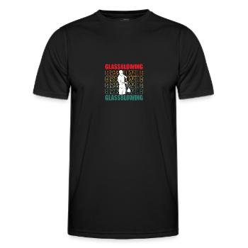 Traitement du verre soufflé pour les souffleurs de verre - T-shirt sport Homme - noir - Devant - AI Model Male 178 dark (178cm)