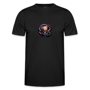 Wikingerschädel und Midgardschlange: Ein mythischer Entwi - Männer Funktions-T-Shirt - Schwarz - Vorne - AI Model Male 178 dark (178cm)