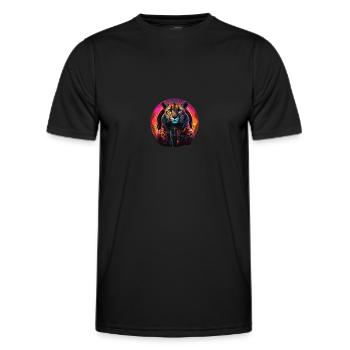 Cooler Leopard in Farbe - Männer Funktions-T-Shirt - Schwarz - Vorne - AI Model Male 178 dark (178cm)