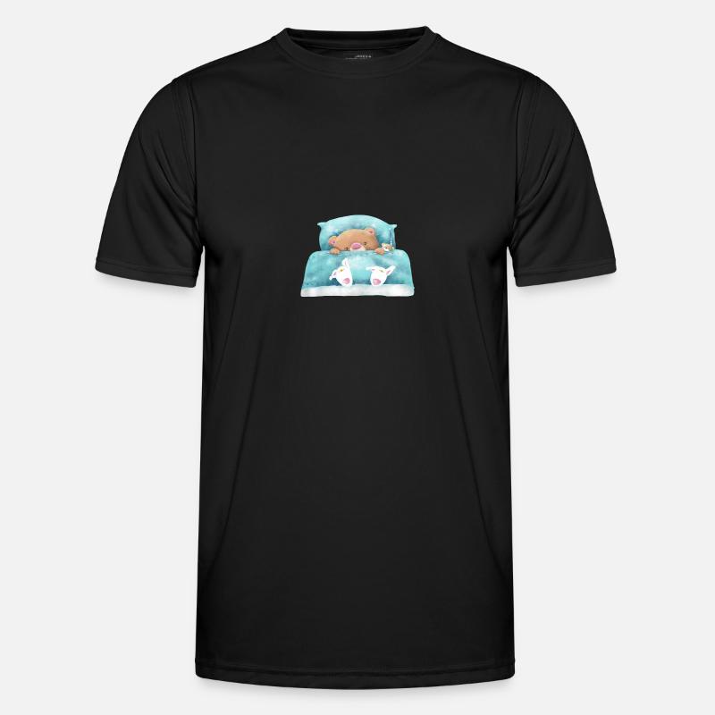 Teddy Bear is sleeping - Men's Functional T-Shirt - black