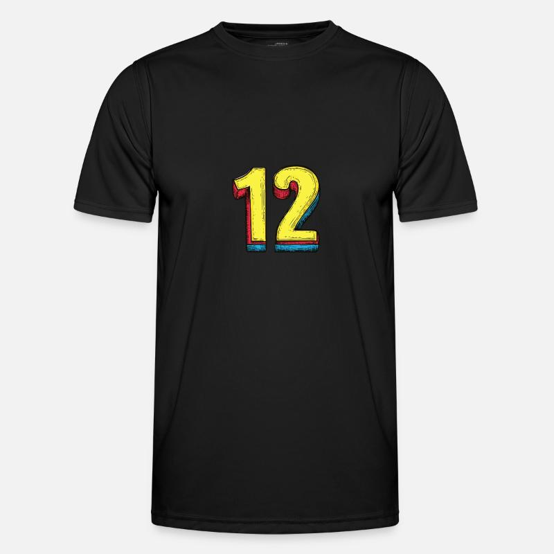 12 Number Comic - Men's Functional T-Shirt - black