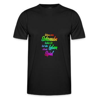 Wenn eine Schraube locker ist, ... - Männer Funktions-T-Shirt - Schwarz - Vorne - AI Model Male 178 dark (178cm)