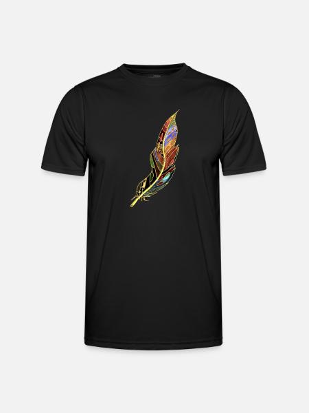 Feder - Männer Funktions-T-Shirt - Schwarz