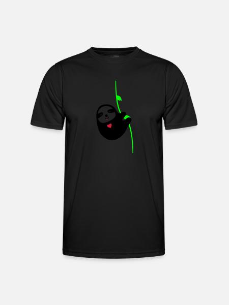 Sloth in Love - Men's Functional T-Shirt - black
