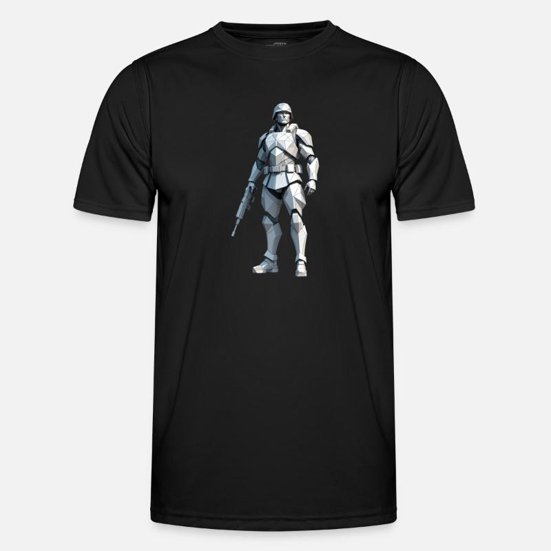 Soldat - Low Poly Army Design - Männer Funktions-T-Shirt - Schwarz