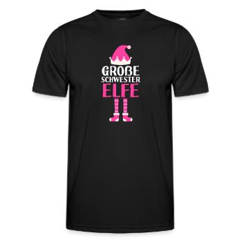 Große Schwester Elfe Grosse Schwester Geschenk - Männer Funktions-T-Shirt - Schwarz - Vorne - AI Model Male 178 dark (178cm)