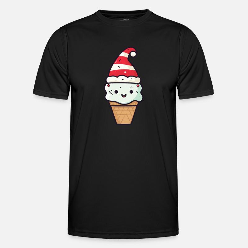 Eiskreme Weihnachten Comic Männer Funktions-T-Shirt
