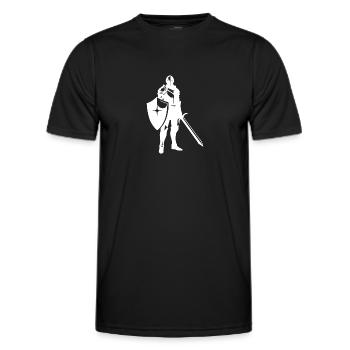 Edeler Ritter mit Schwert und Schild - Männer Funktions-T-Shirt - Schwarz - Vorne - AI Model Male 178 dark (178cm)