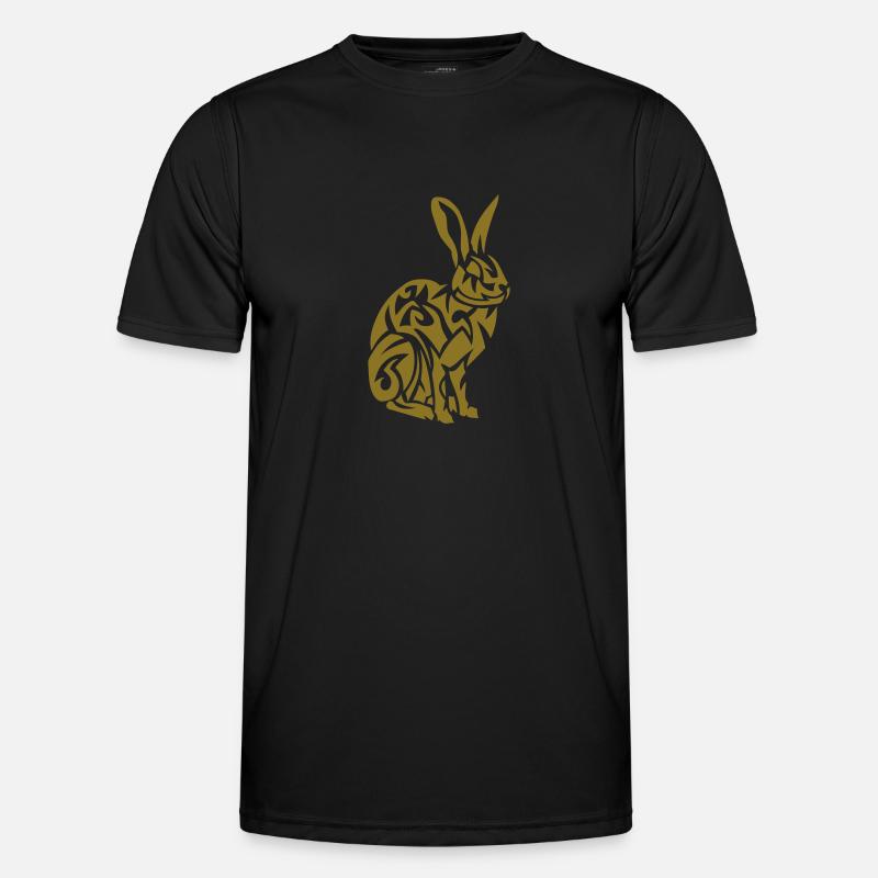 tribal rabbit hare rabbit 107 - Men's Functional T-Shirt - black