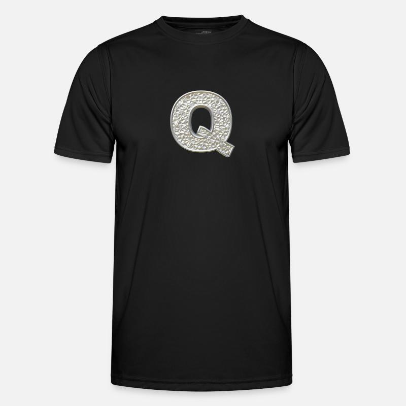 Q, letter, letter Q, initial, initial Q, monogram, Men's Functional T-Shirt