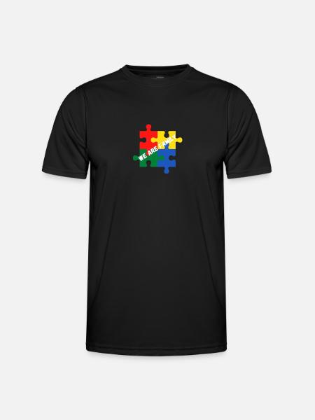 Vi er familie. Vi er en familie - Funktionsshirt til herrer - sort