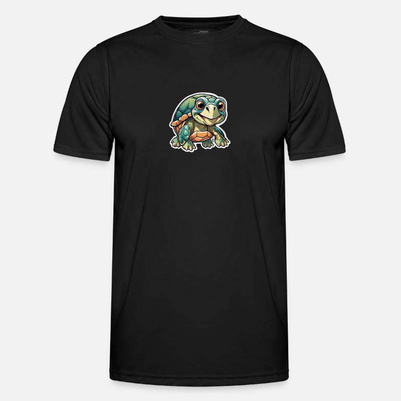 Cheerful young tortoise - Men's Functional T-Shirt - black
