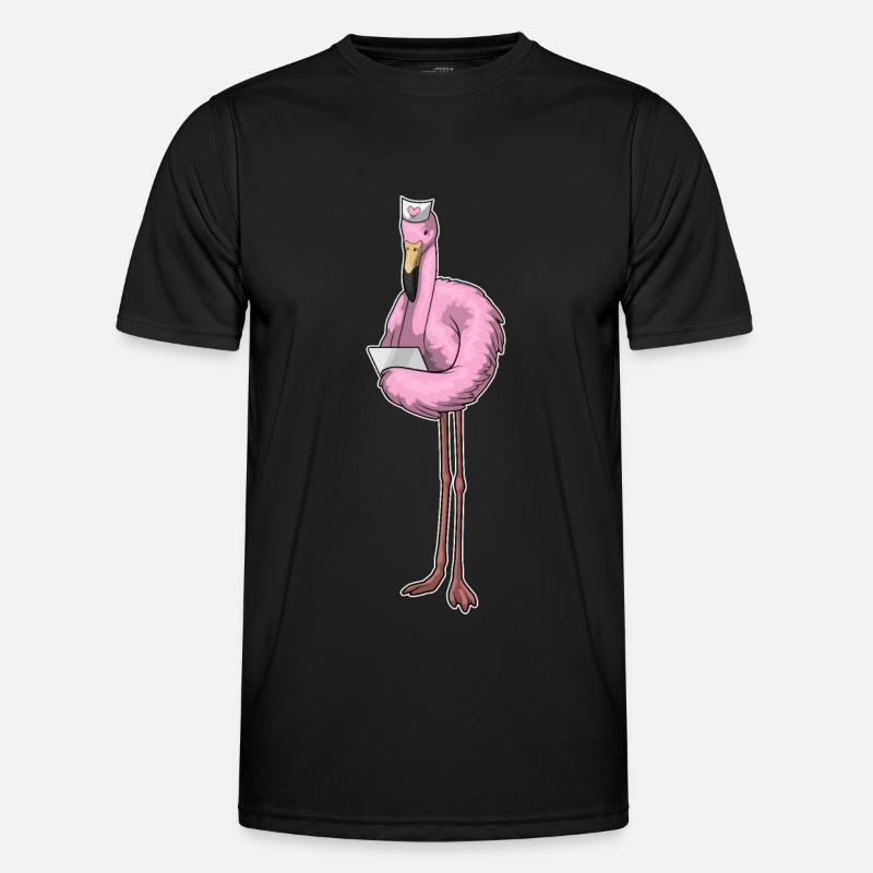Flamingo Krankenschwester Notiz - Männer Funktions-T-Shirt - Schwarz