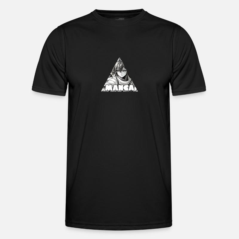 Manga - Männer Funktions-T-Shirt - Schwarz