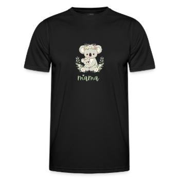 Maman Koala ours câlin I Couronne florale maman I Koala - T-shirt sport Homme - noir - Devant - AI Model Male 178 dark (178cm)