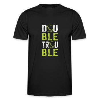 tennis double trouble - Männer Funktions-T-Shirt - Schwarz - Vorne - AI Model Male 178 dark (178cm)