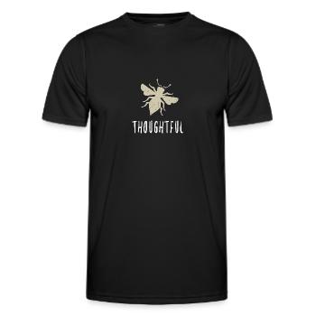 Beige Bee Thoughtful Biene Be Thoughtful - Men's Functional T-Shirt - black - Front - AI Model Male 178 dark (178cm)
