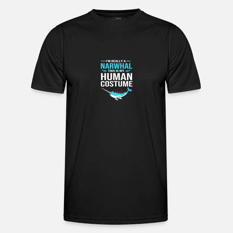 Narwal - Männer Funktions-T-Shirt - Schwarz