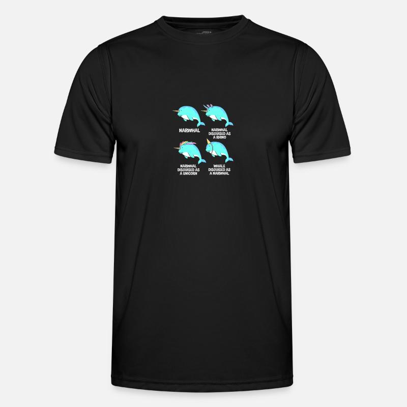 Narwal - Männer Funktions-T-Shirt - Schwarz