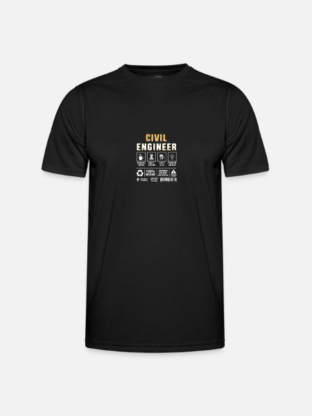 Civilingenjör, Byggarbetsplats, Byggarbetare - Funktions-T-shirt herr - svart