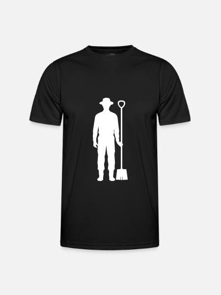 Landwirt Landmand Silhuet - Funktionsshirt til herrer - sort