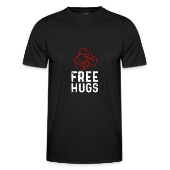 Free Hugs - Lustiges Brazilian Jiu-Jitsu BJJ - Männer Funktions-T-Shirt - Schwarz - Vorne - AI Model Male 178 dark (178cm)