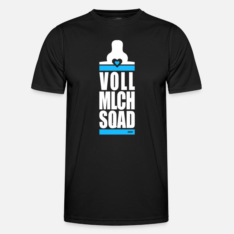 VOLLMILCH SQUAD - Bubis - Männer Funktions-T-Shirt - Schwarz