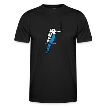 wellensittich joint kiffen - Men's Functional T-Shirt - black - Front - AI Model Male 178 dark (178cm)