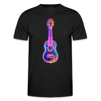 Ukulélé - T-shirt sport Homme - noir - Devant - AI Model Male 178 dark (178cm)