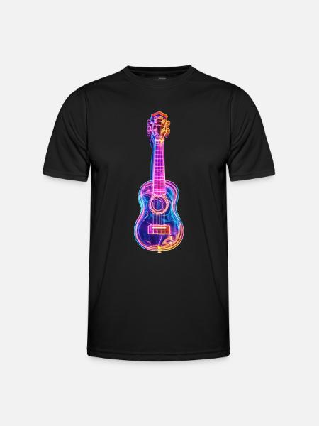 Ukulele - Männer Funktions-T-Shirt - Schwarz