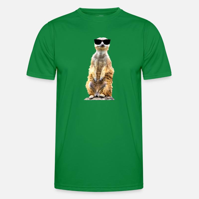 Erdmännchen cool drollig witzig mit Sonnenbrille Männer Funktions-T-Shirt