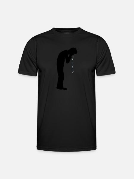 Howling drops of depression - Men's Functional T-Shirt - black