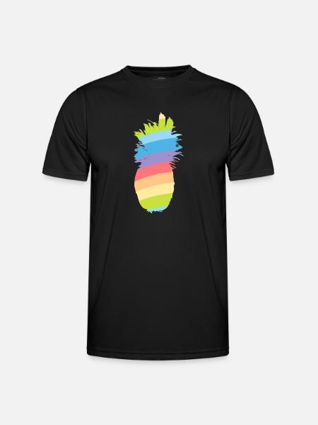 Rainbow - pineapple - Men's Functional T-Shirt - black