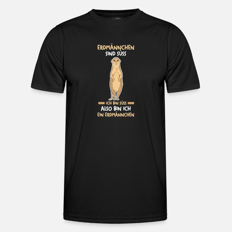 Erdmännchen - Männer Funktions-T-Shirt - Schwarz