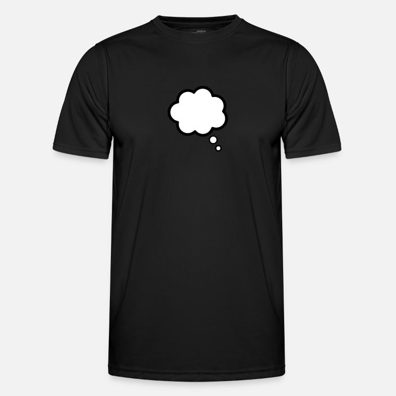 Thinking, thought, cloud, bubble - Men's Functional T-Shirt - black