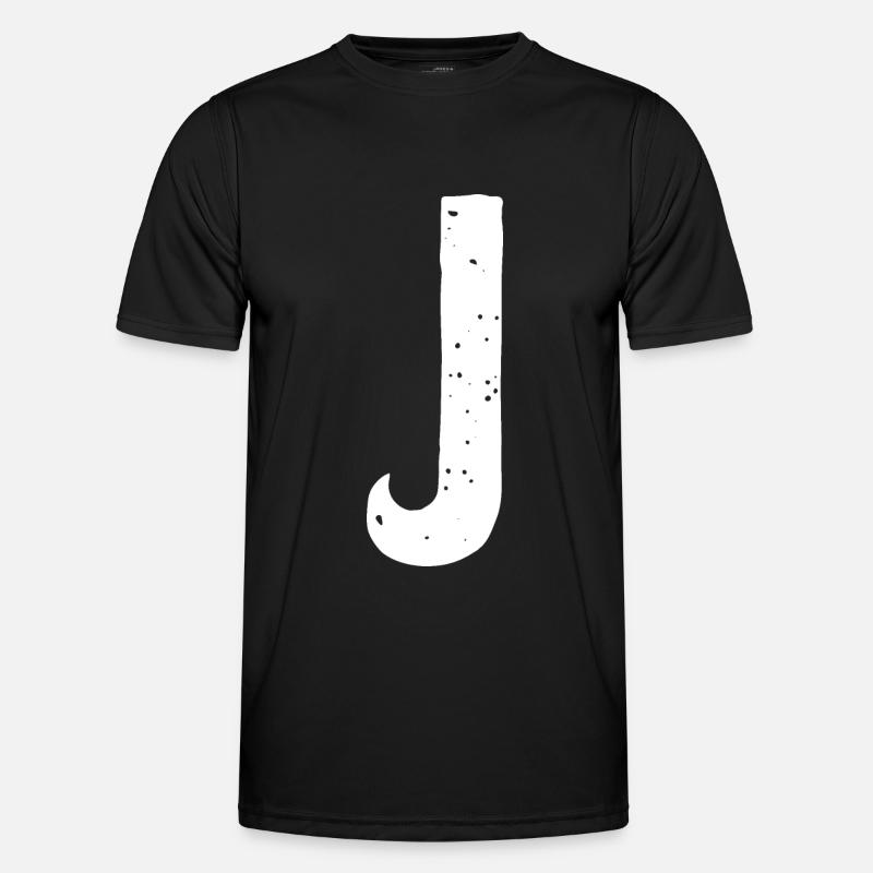 J Brief - Männer Funktions-T-Shirt - Schwarz