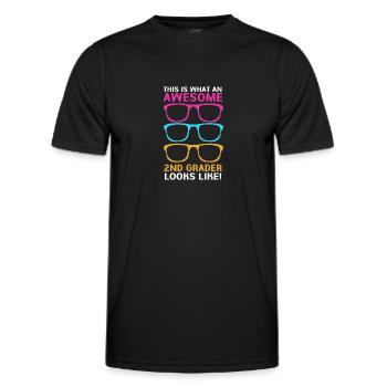 2nd Grade - Men's Functional T-Shirt - black - Front - AI Model Male 178 dark (178cm)