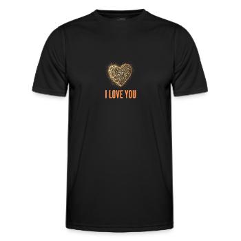 Je t’aime - T-shirt sport Homme - noir - Devant - AI Model Male 178 dark (178cm)